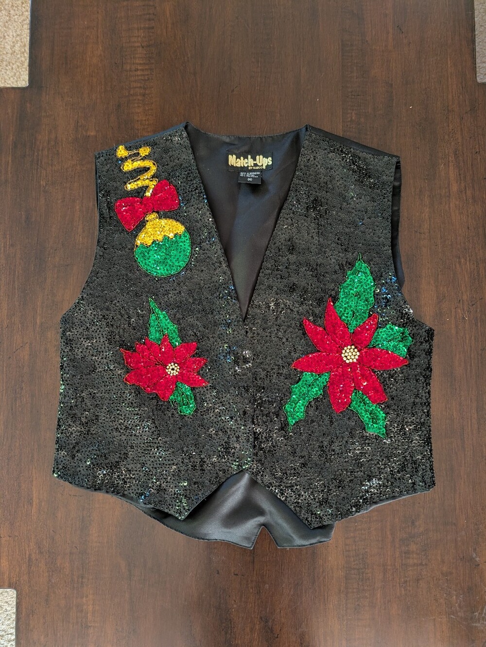 Vintage Christmas Sequin Bling Vest